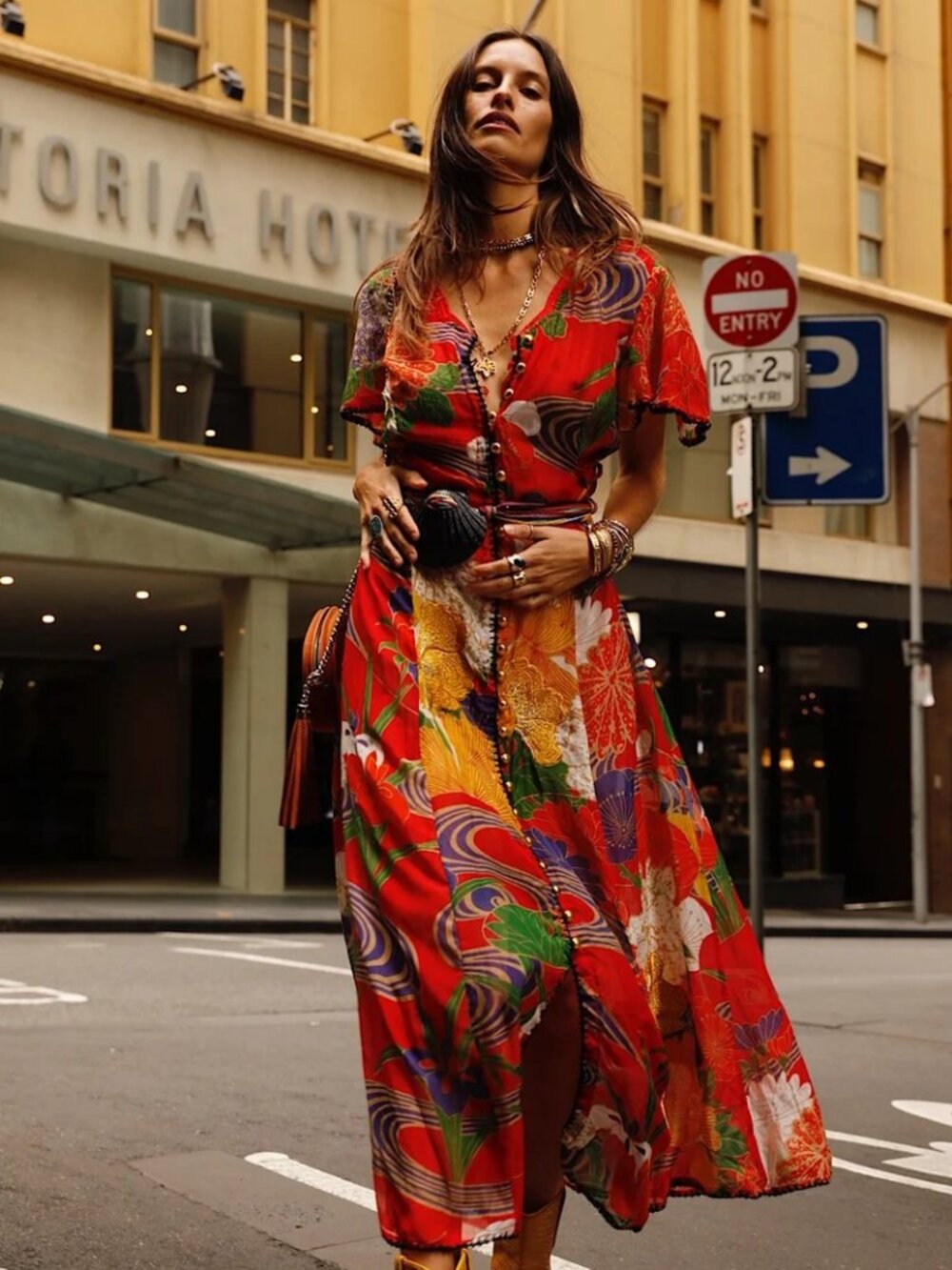 Chasing Unicorns What I Did For Love Silk/Cotton Gauze Midi Dress Small